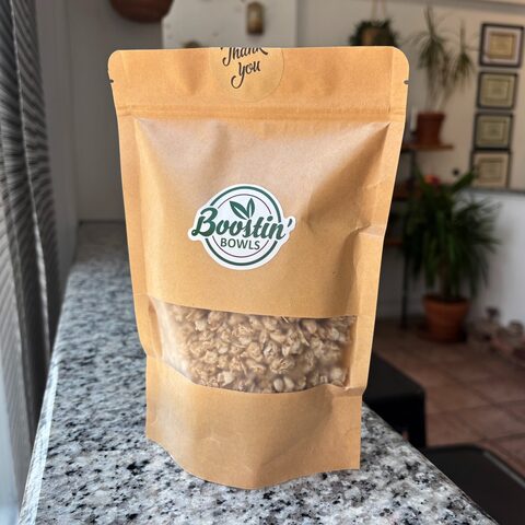 A bag of crunchy granola mix