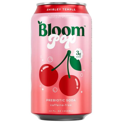 Pink carbonated drink in a clear bottle with a white cap