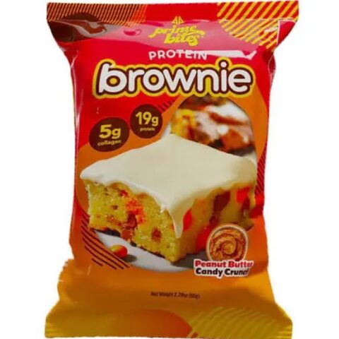Dark brownie with crunchy candy pieces